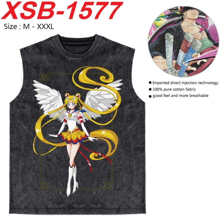 sailormoon Anime pure cotton wash vest T-shirt 250g M-3XL XSB-1577