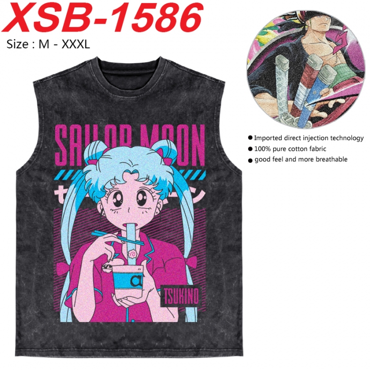 sailormoon Anime pure cotton wash vest T-shirt 250g M-3XL XSB-1586