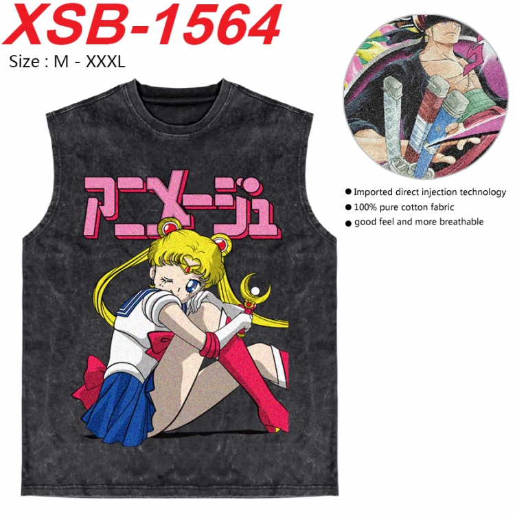 sailormoon Anime pure cotton wash vest T-shirt 250g M-3XL  XSB-1564