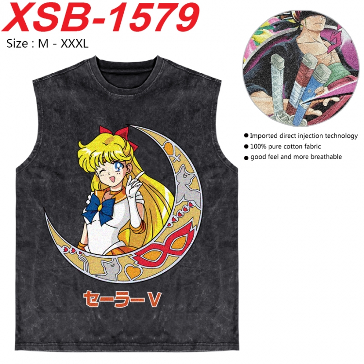 sailormoon Anime pure cotton wash vest T-shirt 250g M-3XL XSB-1579