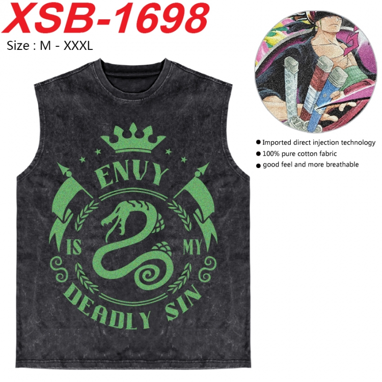 The Seven Deadly Sins Anime pure cotton wash vest T-shirt 250g M-3XL 