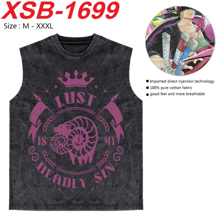 The Seven Deadly Sins Anime pure cotton wash vest T-shirt 250g M-3XL 