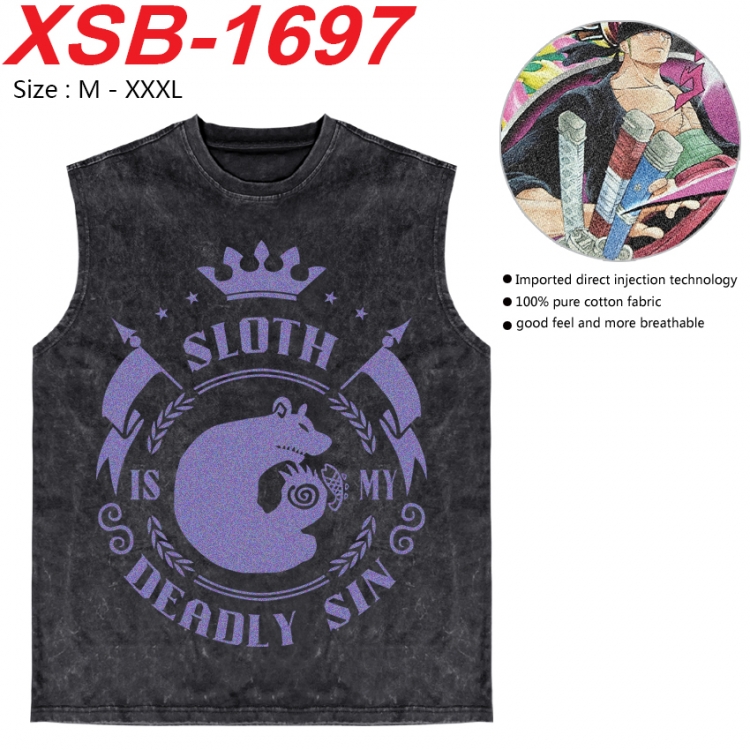 The Seven Deadly Sins Anime pure cotton wash vest T-shirt 250g M-3XL 