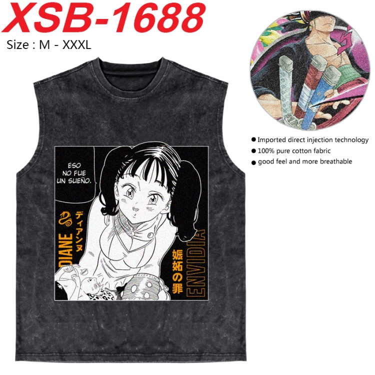 The Seven Deadly Sins Anime pure cotton wash vest T-shirt 250g M-3XL 