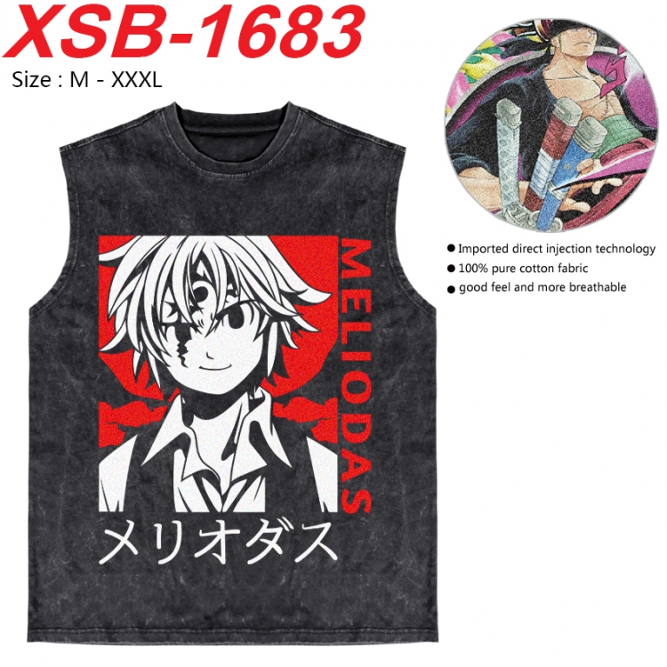 The Seven Deadly Sins Anime pure cotton wash vest T-shirt 250g M-3XL 