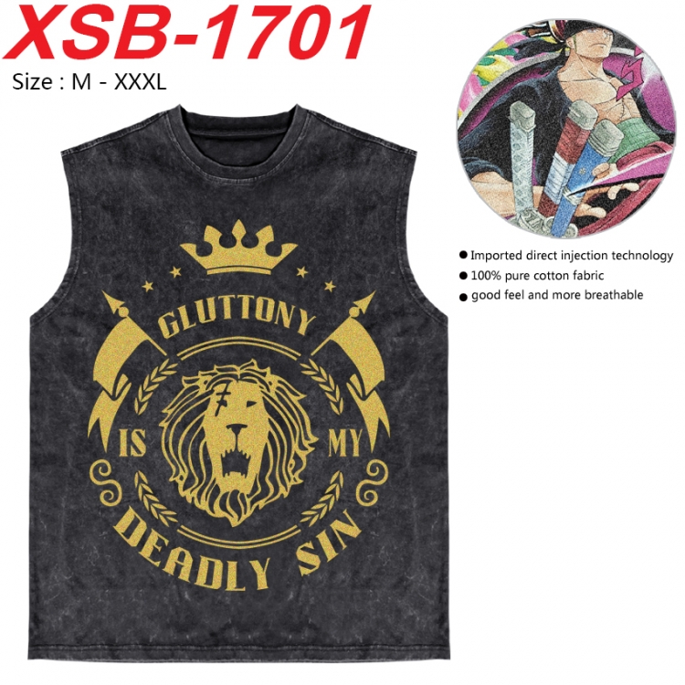 The Seven Deadly Sins Anime pure cotton wash vest T-shirt 250g M-3XL 