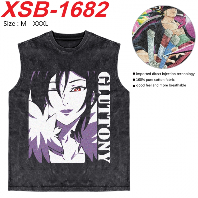 The Seven Deadly Sins Anime pure cotton wash vest T-shirt 250g M-3XL 