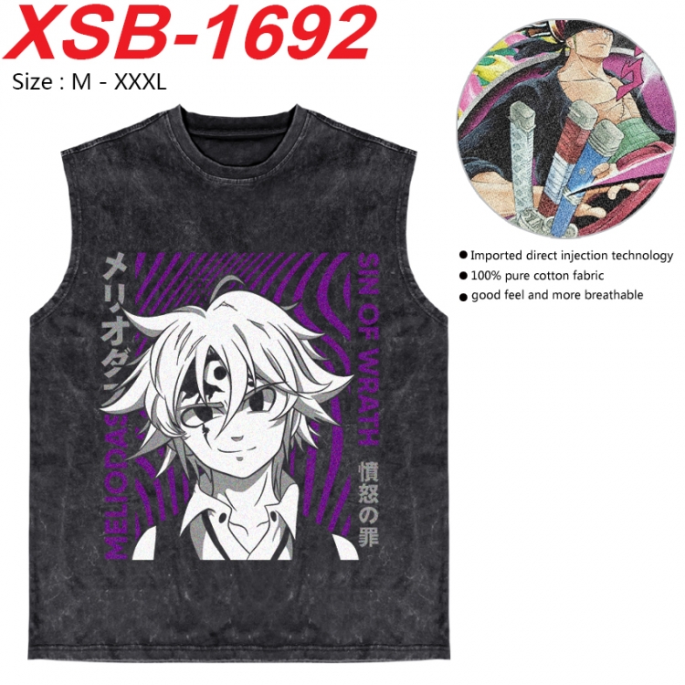 The Seven Deadly Sins Anime pure cotton wash vest T-shirt 250g M-3XL 