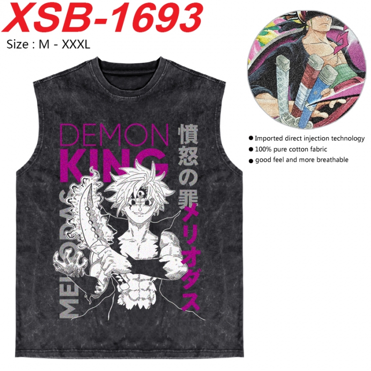 The Seven Deadly Sins Anime pure cotton wash vest T-shirt 250g M-3XL 