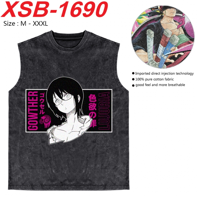 The Seven Deadly Sins Anime pure cotton wash vest T-shirt 250g M-3XL 