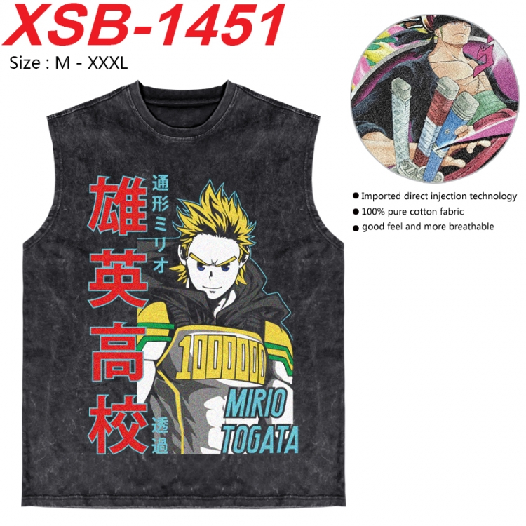 My Hero Academia Anime pure cotton wash vest T-shirt 250g M-3XL 