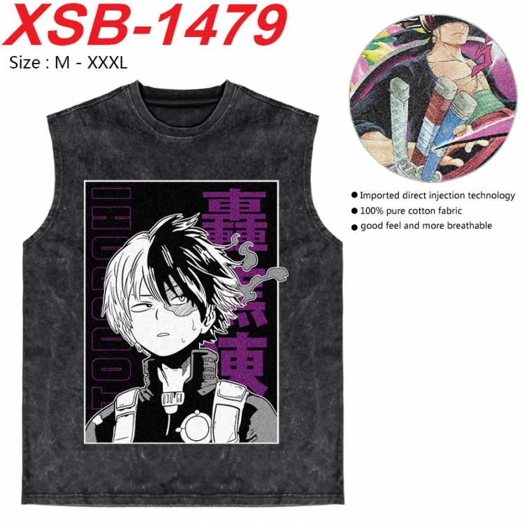 My Hero Academia Anime pure cotton wash vest T-shirt 250g M-3XL 