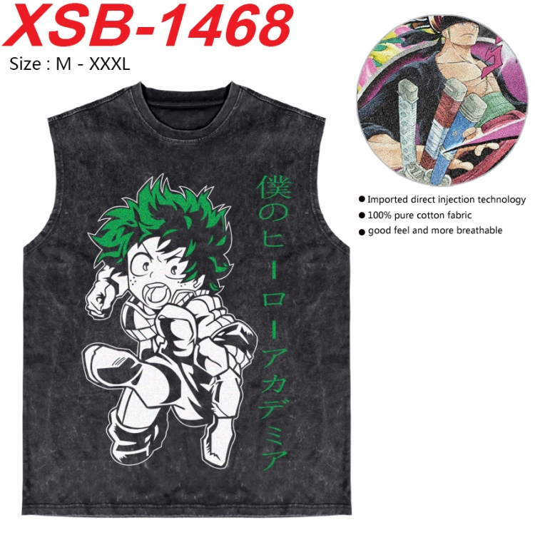 My Hero Academia Anime pure cotton wash vest T-shirt 250g M-3XL 