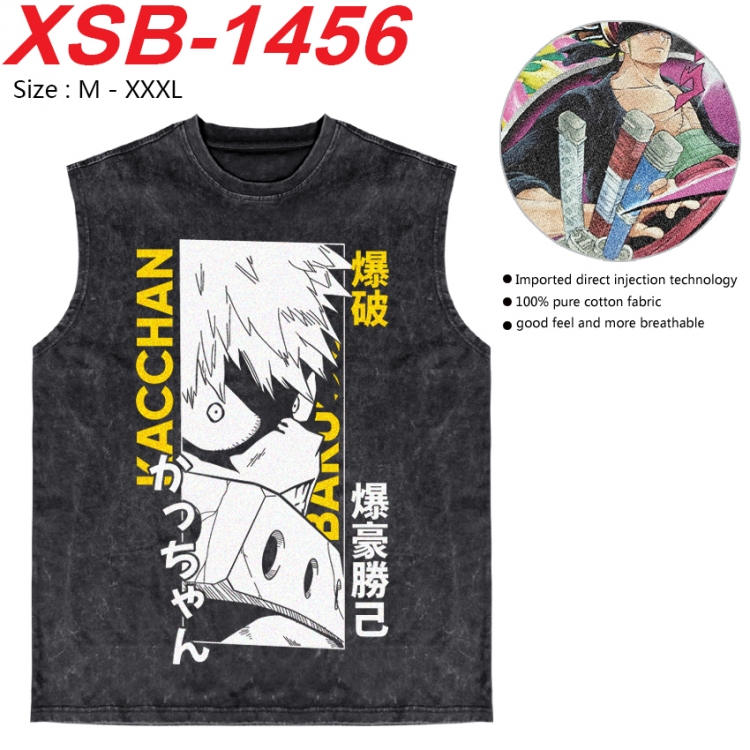 My Hero Academia Anime pure cotton wash vest T-shirt 250g M-3XL 