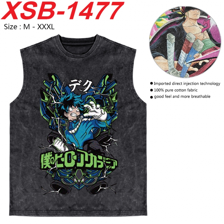 My Hero Academia Anime pure cotton wash vest T-shirt 250g M-3XL 