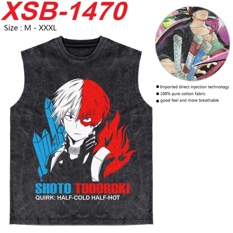 My Hero Academia Anime pure cotton wash vest T-shirt 250g M-3XL 