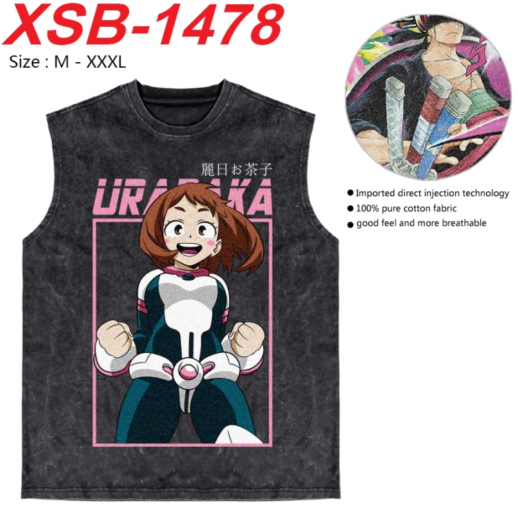 My Hero Academia Anime pure cotton wash vest T-shirt 250g M-3XL 