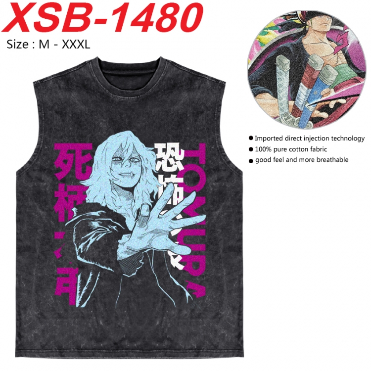 My Hero Academia Anime pure cotton wash vest T-shirt 250g M-3XL 