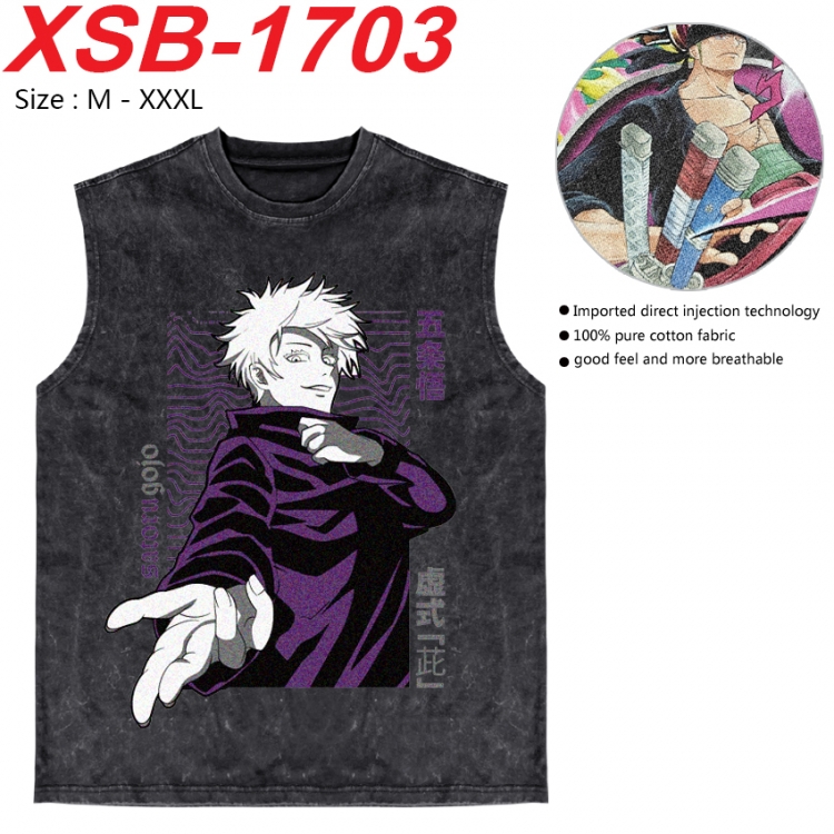 Jujutsu Kaisen Anime pure cotton wash vest T-shirt 250g M-3XL 