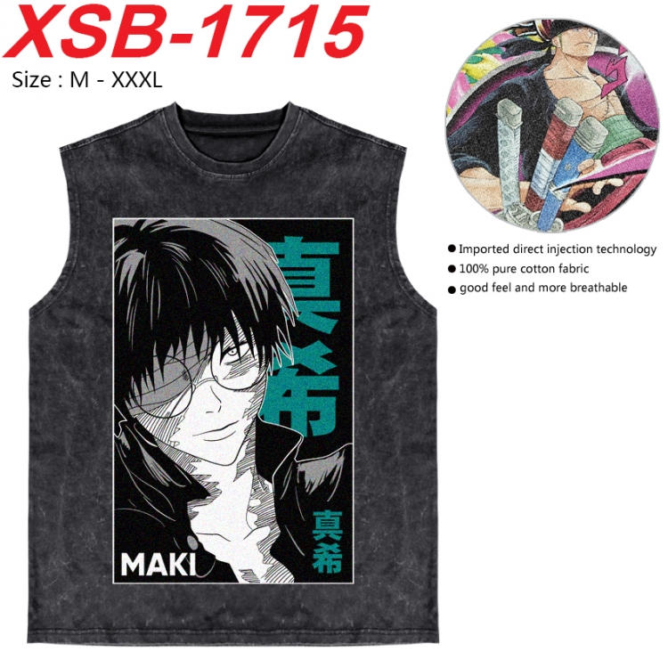 Jujutsu Kaisen Anime pure cotton wash vest T-shirt 250g M-3XL 