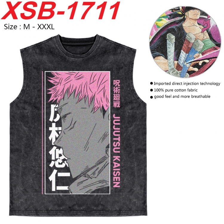 Jujutsu Kaisen Anime pure cotton wash vest T-shirt 250g M-3XL 