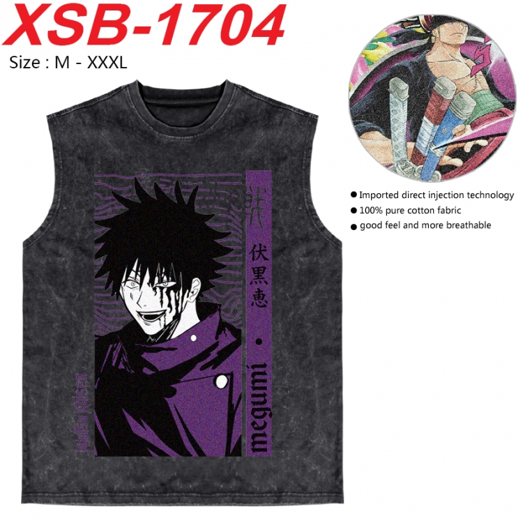 Jujutsu Kaisen Anime pure cotton wash vest T-shirt 250g M-3XL 