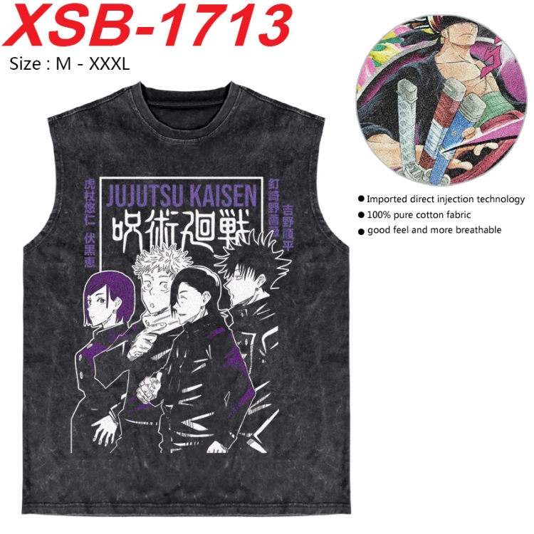 Jujutsu Kaisen Anime pure cotton wash vest T-shirt 250g M-3XL 