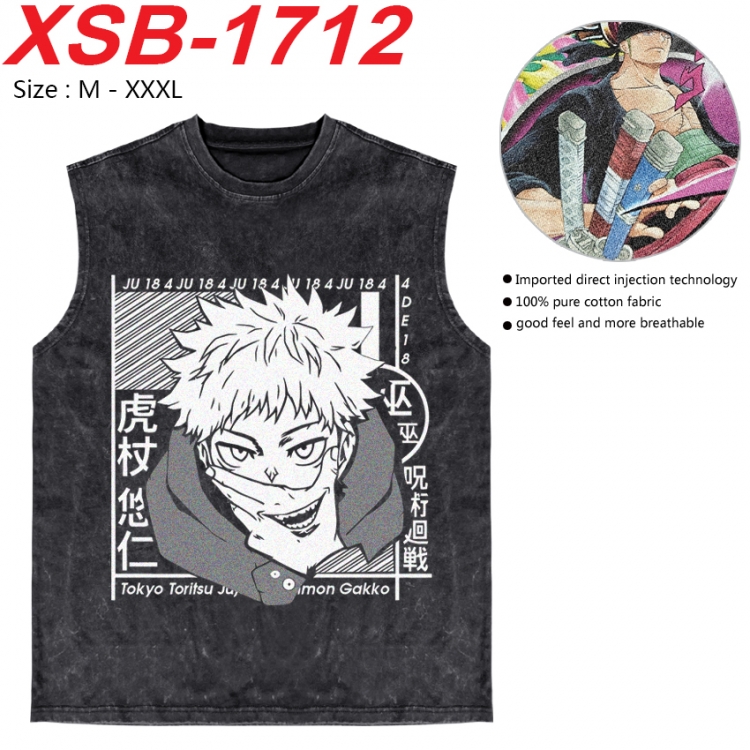 Jujutsu Kaisen Anime pure cotton wash vest T-shirt 250g M-3XL 