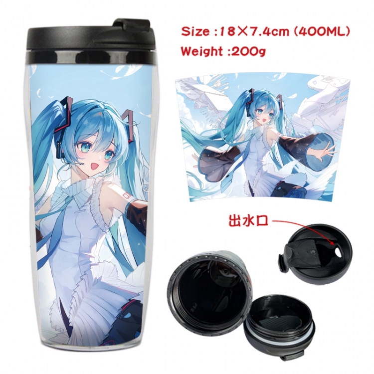 Hatsune Miku Anime full-color double-layer water cup 18X7.4cm 400ml