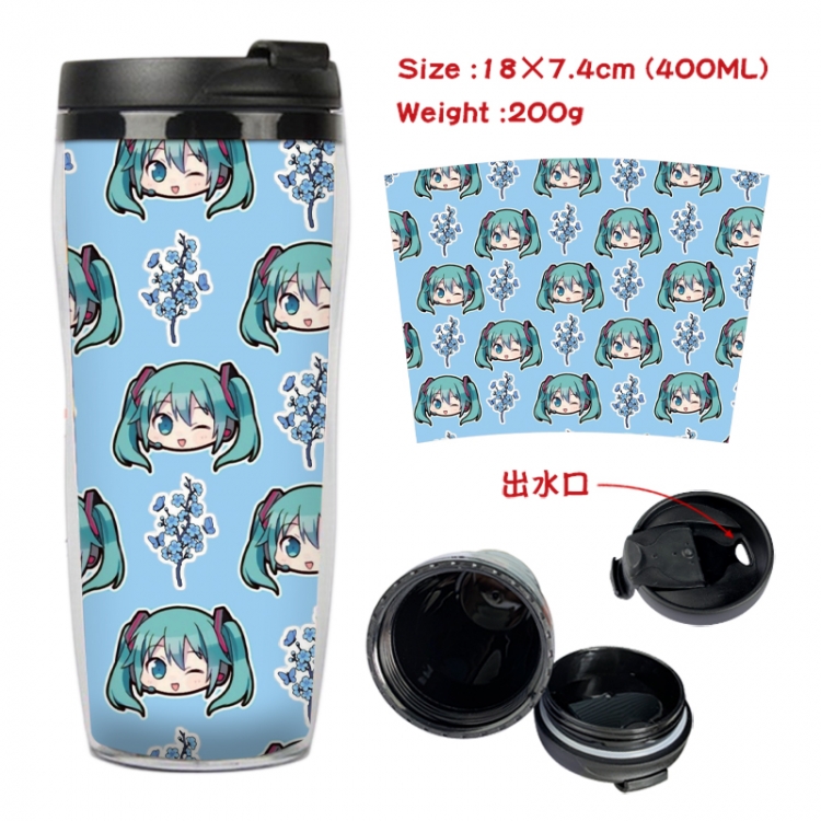 Hatsune Miku Anime full-color double-layer water cup 18X7.4cm 400ml