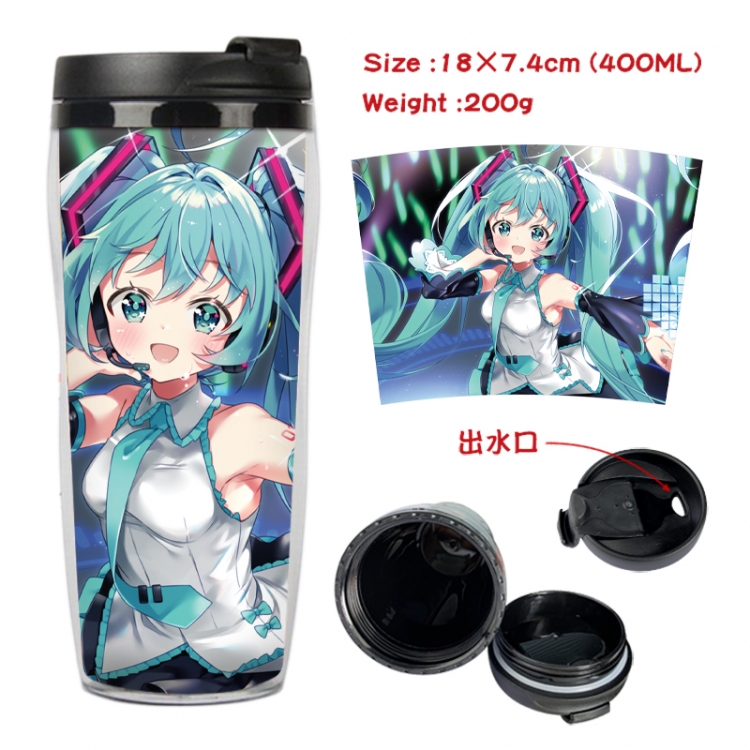 Hatsune Miku Anime full-color double-layer water cup 18X7.4cm 400ml