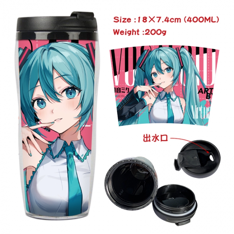 Hatsune Miku Anime full-color double-layer water cup 18X7.4cm 400ml