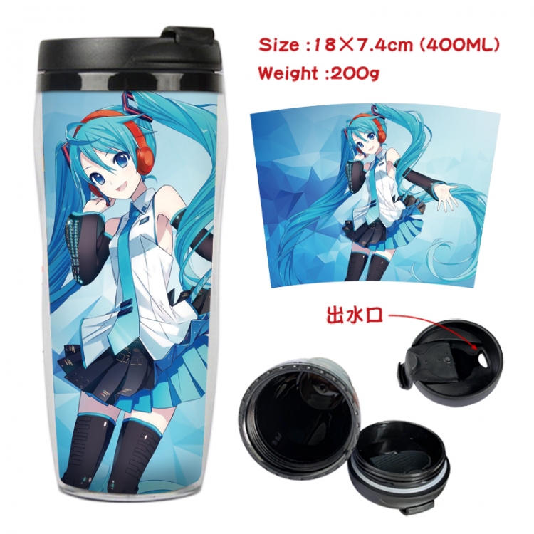 Hatsune Miku Anime full-color double-layer water cup 18X7.4cm 400ml