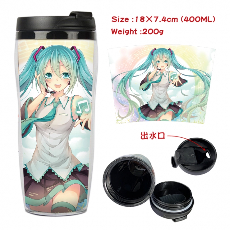 Hatsune Miku Anime full-color double-layer water cup 18X7.4cm 400ml