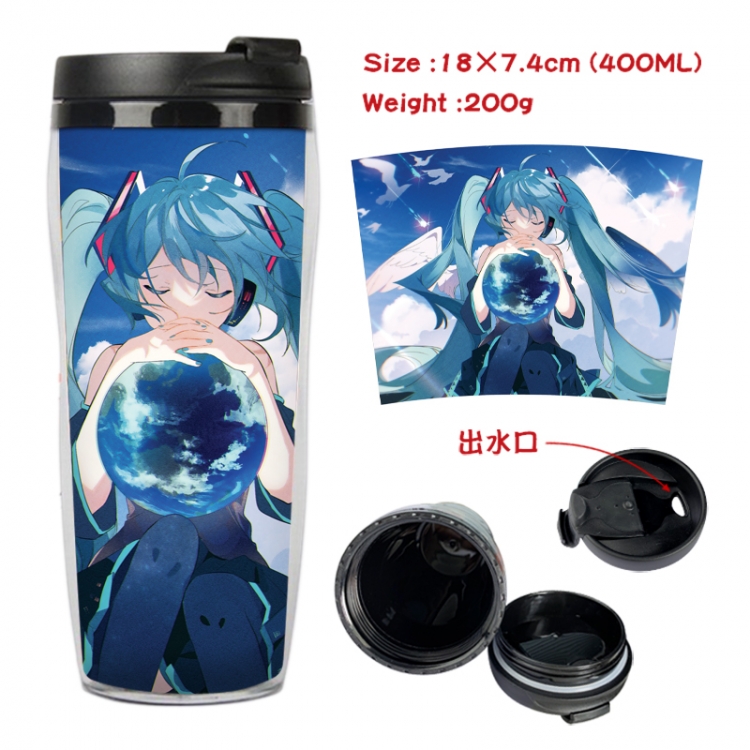 Hatsune Miku Anime full-color double-layer water cup 18X7.4cm 400ml