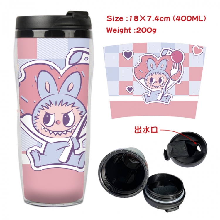 Labubu Anime full-color double-layer water cup 18X7.4cm 400ml