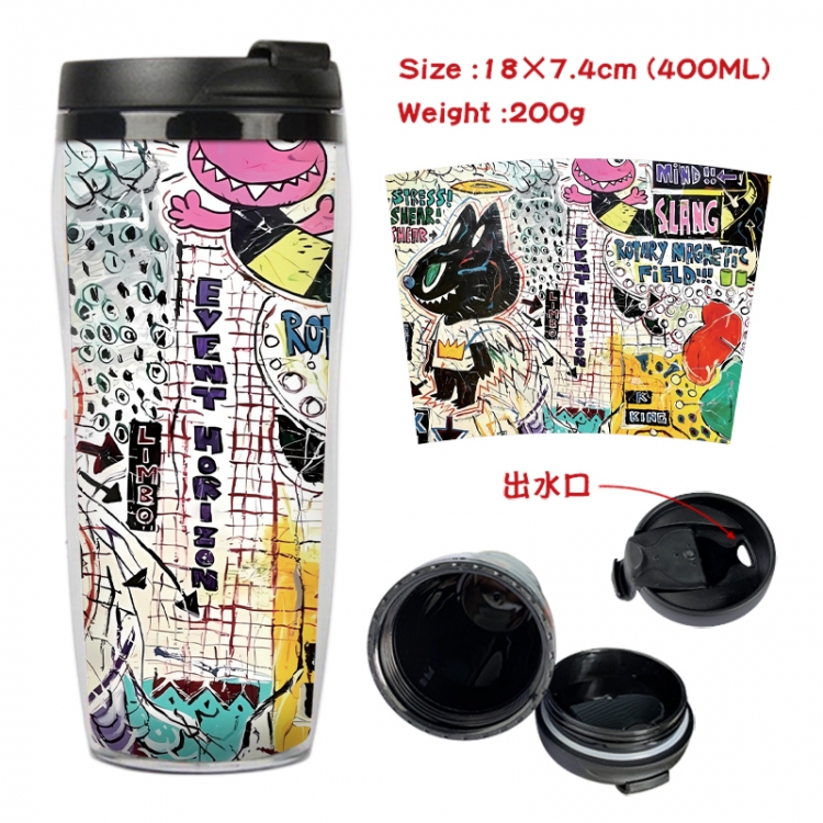 Labubu Anime full-color double-layer water cup 18X7.4cm 400ml