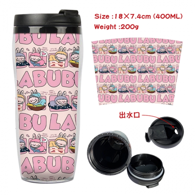 Labubu Anime full-color double-layer water cup 18X7.4cm 400ml