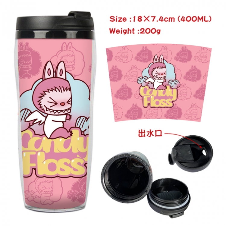 Labubu Anime full-color double-layer water cup 18X7.4cm 400ml