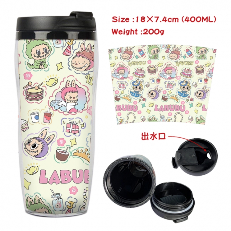 Labubu Anime full-color double-layer water cup 18X7.4cm 400ml