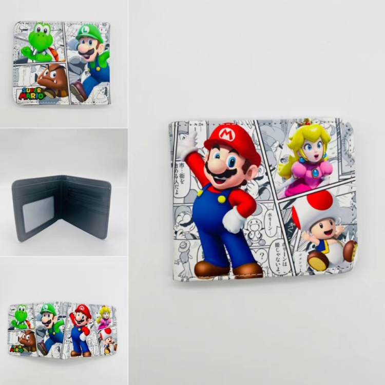 Super Mario Full color Two fold short card case wallet 11X9.5CM 