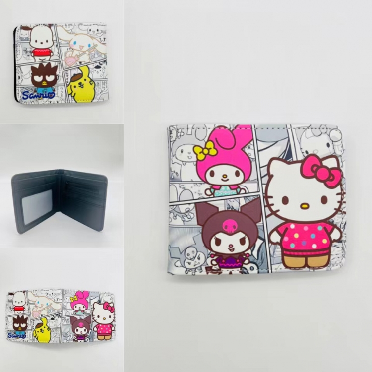 Hello Kitty  Full color Two fold short card case wallet 11X9.5CM 