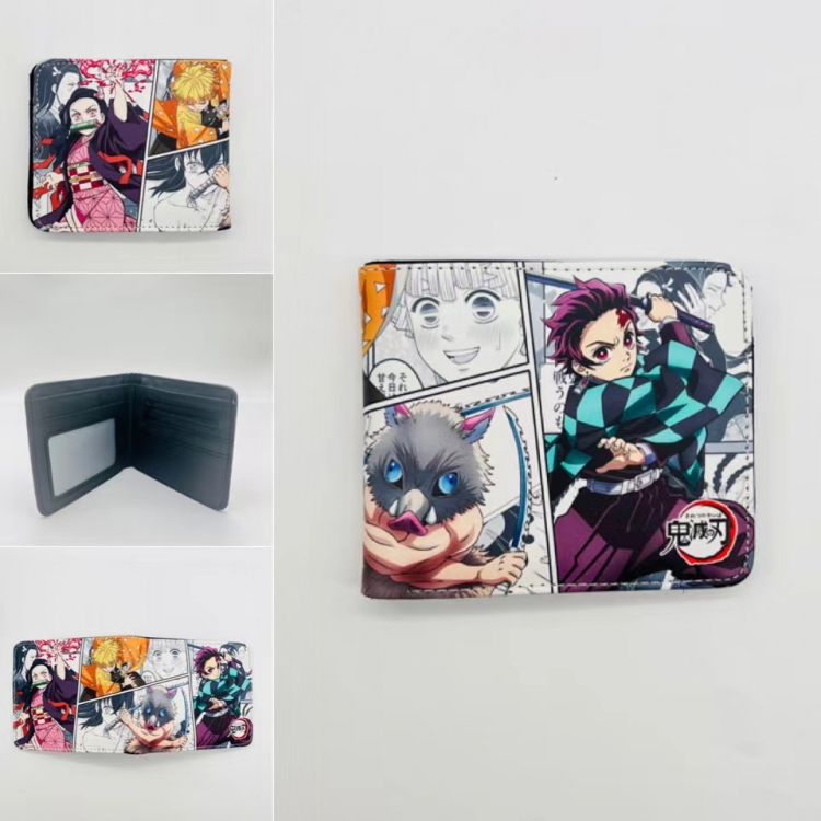 Demon Slayer Kimets Full color Two fold short card case wallet 11X9.5CM 