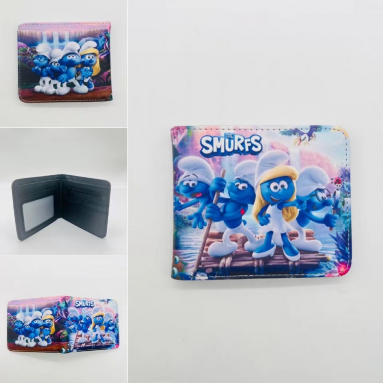 The Smurfs Full color Two fold short card case wallet 11X9.5CM