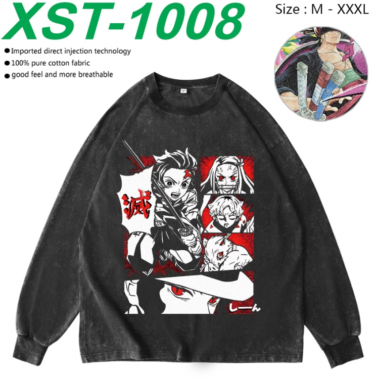 Demon Slayer Kimets Anime washing water pure cotton long sleeved sweatshirt from M to 3XL XST-1008