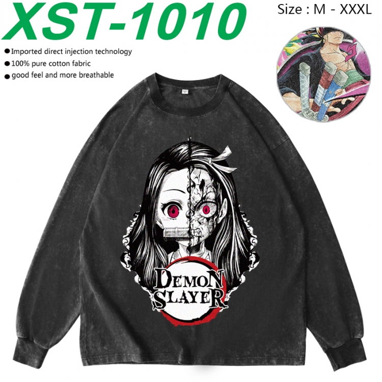 Demon Slayer Kimets Anime washing water pure cotton long sleeved sweatshirt from M to 3XL XST-1010