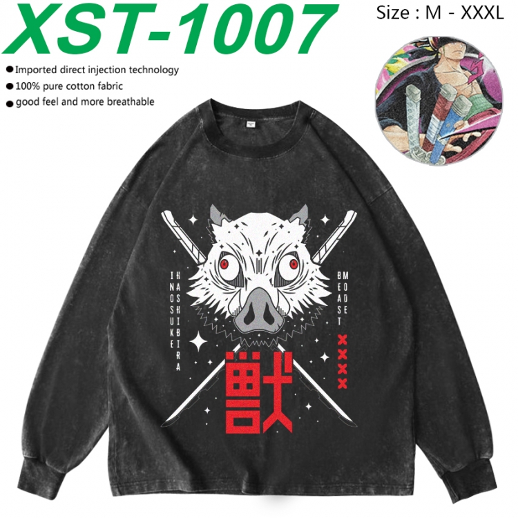 Demon Slayer Kimets Anime washing water pure cotton long sleeved sweatshirt from M to 3XL XST-1007