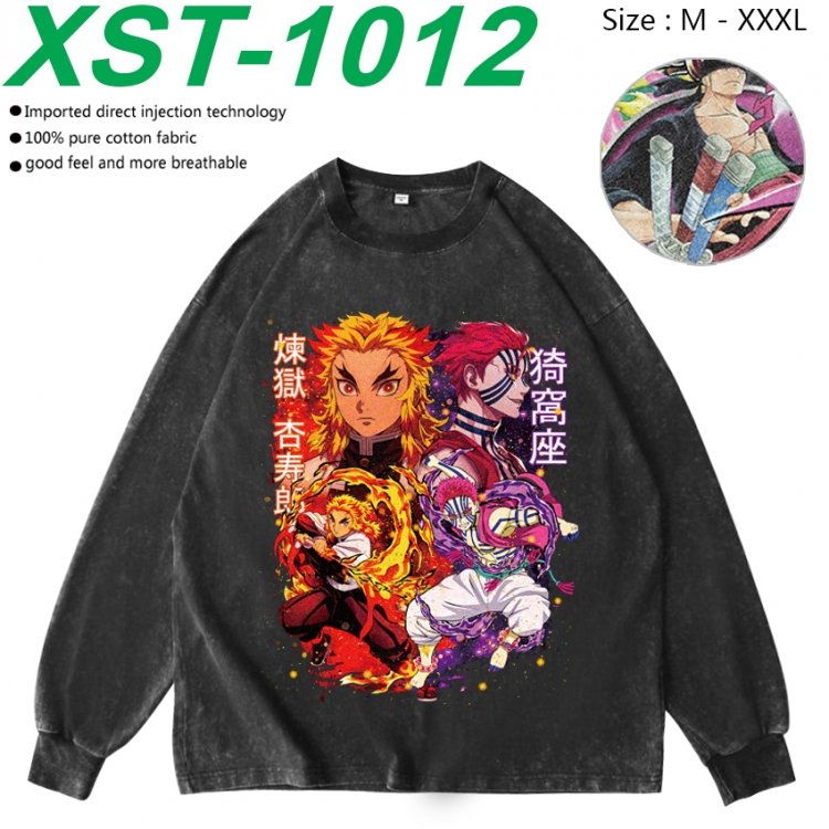 Demon Slayer Kimets Anime washing water pure cotton long sleeved sweatshirt from M to 3XL XST-1012