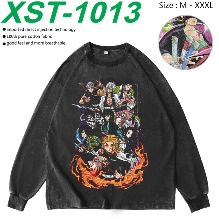 Demon Slayer Kimets Anime washing water pure cotton long sleeved sweatshirt from M to 3XL XST-1013