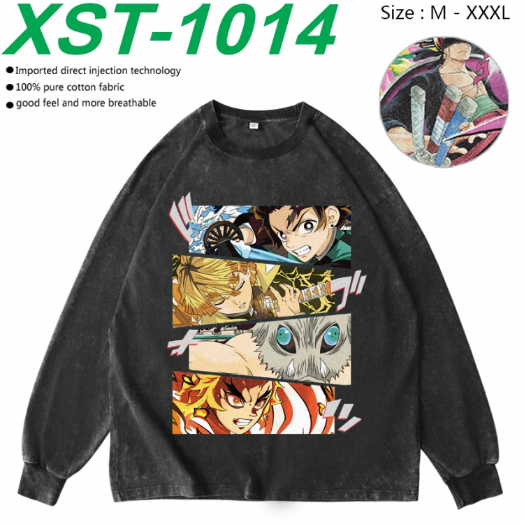 Demon Slayer Kimets Anime washing water pure cotton long sleeved sweatshirt from M to 3XL XST-1014